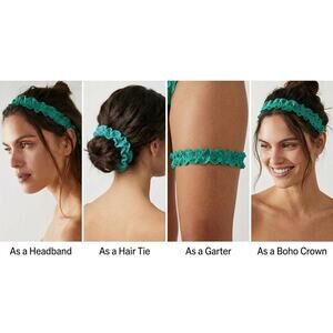 We Are HAH Lace Garter/ Scrunchie/ Headband Green One Size One & Done, OS